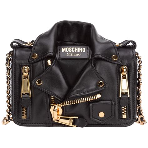 moschino shoulder bag replica|moschino leather biker bag.